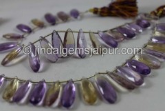 Ametrine Faceted Elongated Pear Beads